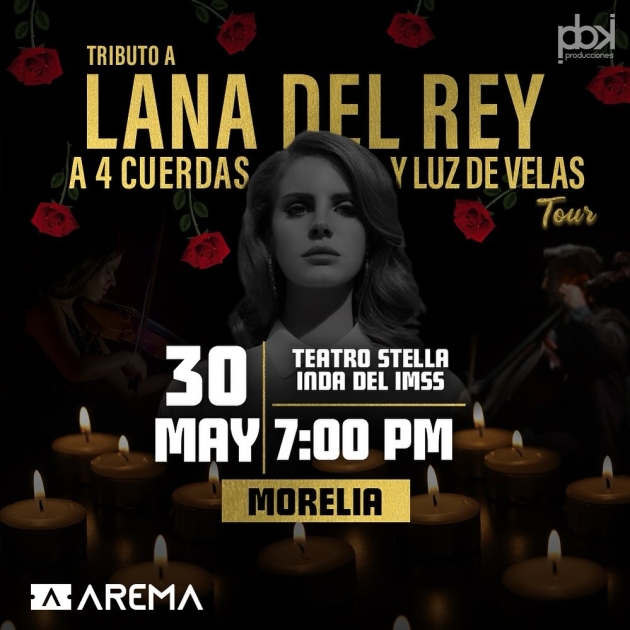 Tributo a “LANA DEL REY” a 4 cuerdas y luz de velas en Morelia 